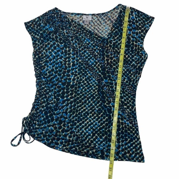 WORTHINGTON Ruffled Cinched Snake Print Blouse PL - Picture 8 of 10